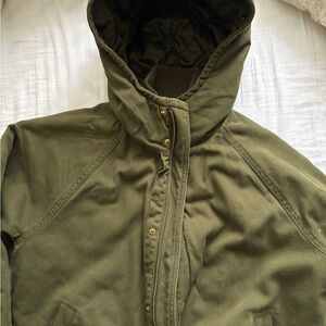 Aritzia Canvas Olive Hooded Jacket